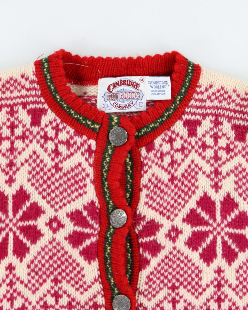 Vintage Nordic Wool Knit Cardigan - M