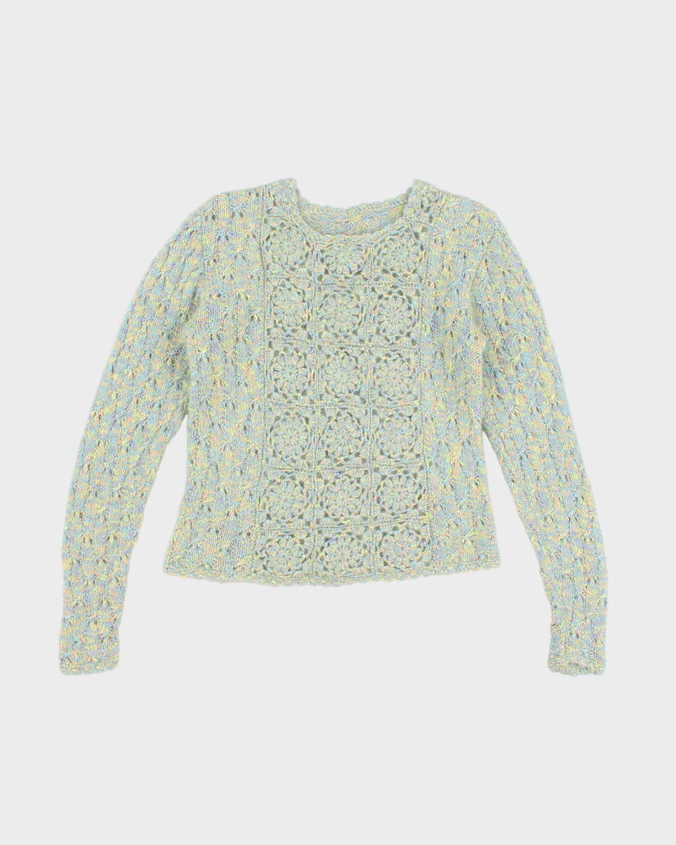 Handknit Floral Jumper - S