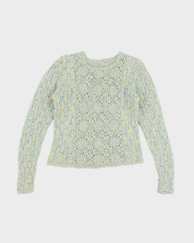 Handknit Floral Jumper - S