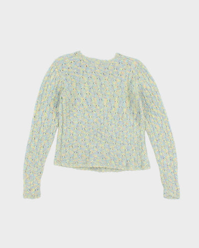 Handknit Floral Jumper - S