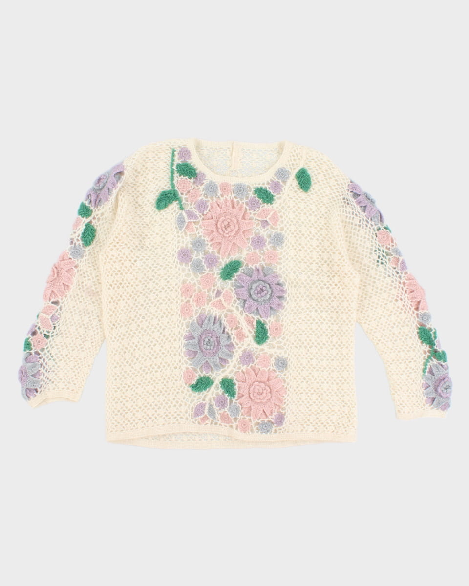 Vintage 80's Wide Knit Jumper - M - L