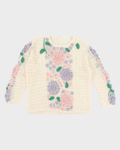 Vintage 80's Wide Knit Jumper - M - L