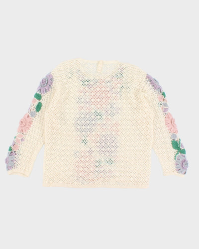 Vintage 80's Wide Knit Jumper - M - L
