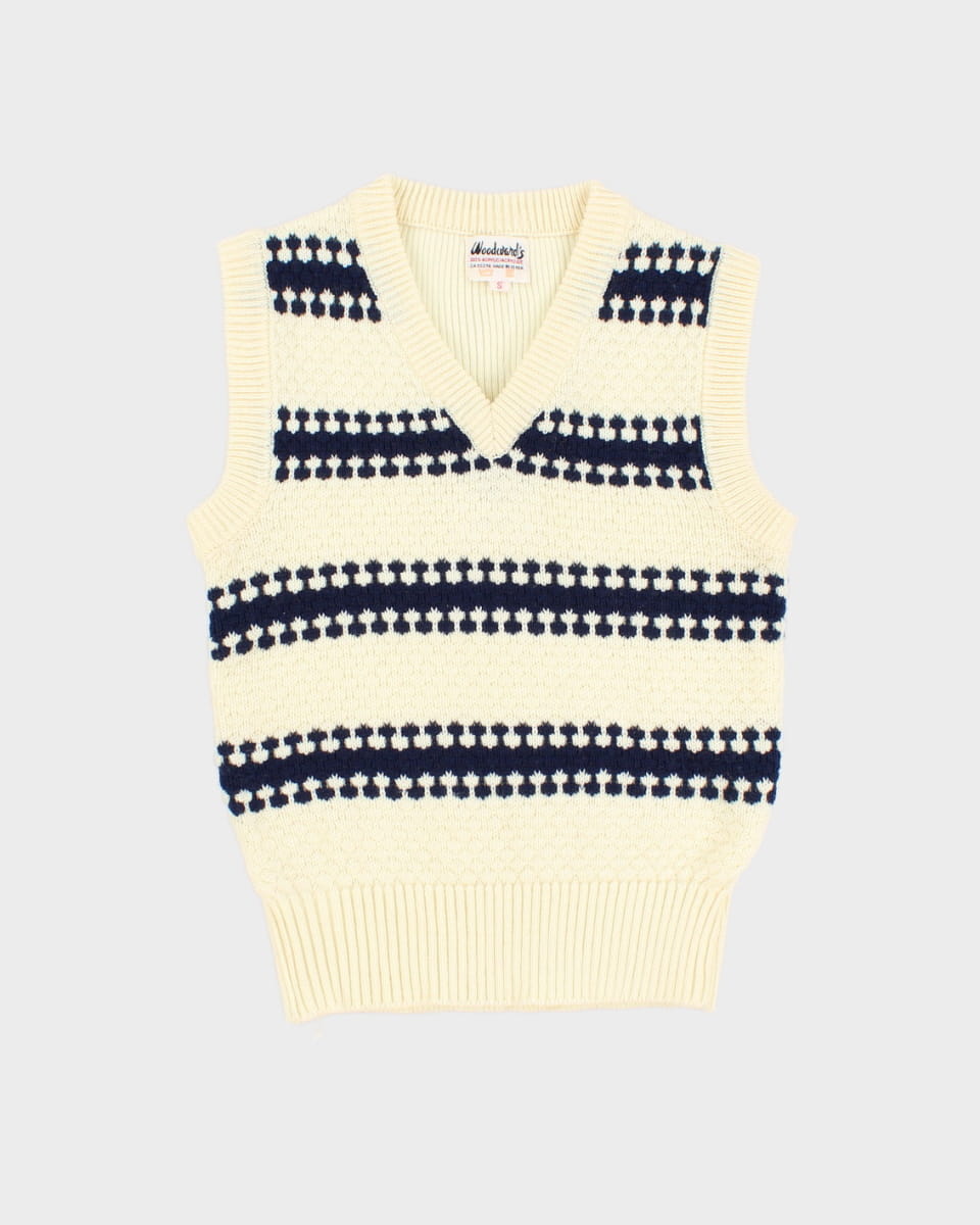Vintage 1970s Cream Knitted Tank Top - XXS