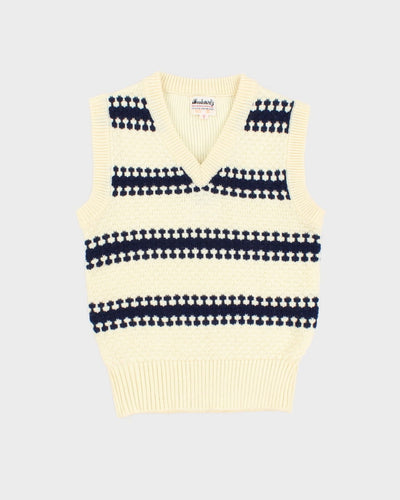 Vintage 1970s Cream Knitted Tank Top - XXS