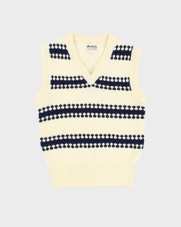 Vintage 1970s Cream Knitted Tank Top - XXS