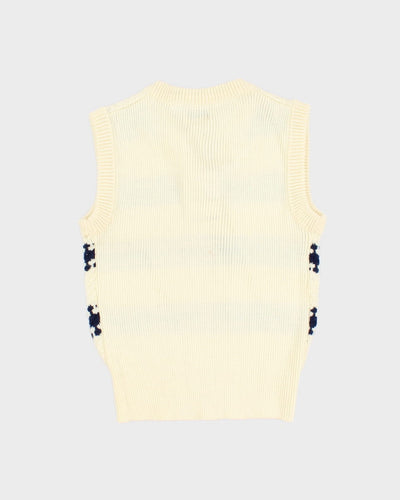 Vintage 1970s Cream Knitted Tank Top - XXS