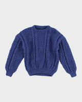 Women's Vintage Knit Blue Jumper - S - M