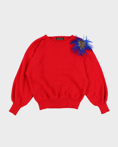 Vintage Feather Knit Jumper - M