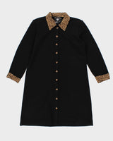 Vintage 90s Nina Charles For Kasper Cheetah Detailed Knit Dress - XS