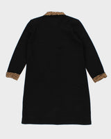 Vintage 90s Nina Charles For Kasper Cheetah Detailed Knit Dress - XS