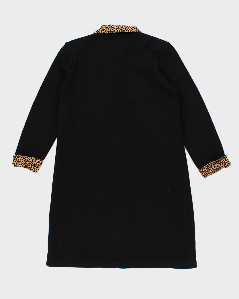 Vintage 90s Nina Charles For Kasper Cheetah Detailed Knit Dress - XS