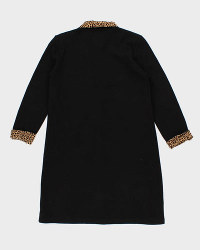 Vintage 90s Nina Charles For Kasper Cheetah Detailed Knit Dress - XS
