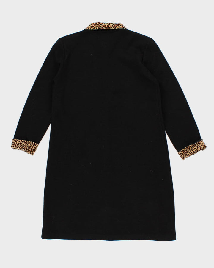 Vintage 90s Nina Charles For Kasper Cheetah Detailed Knit Dress - XS