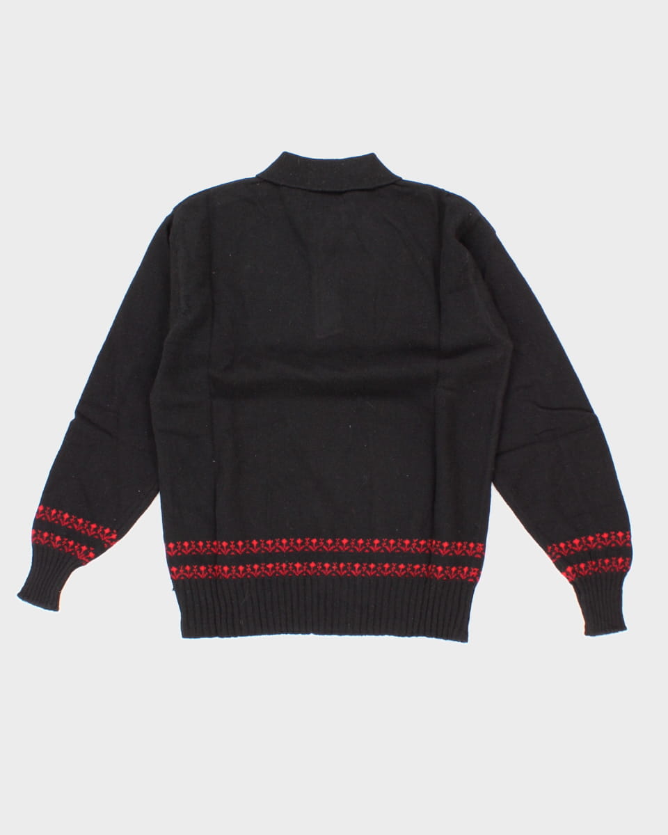 Women's Vintage 70's Benetton Pure Wool Collared Button Up Knit Long Sleeve - S