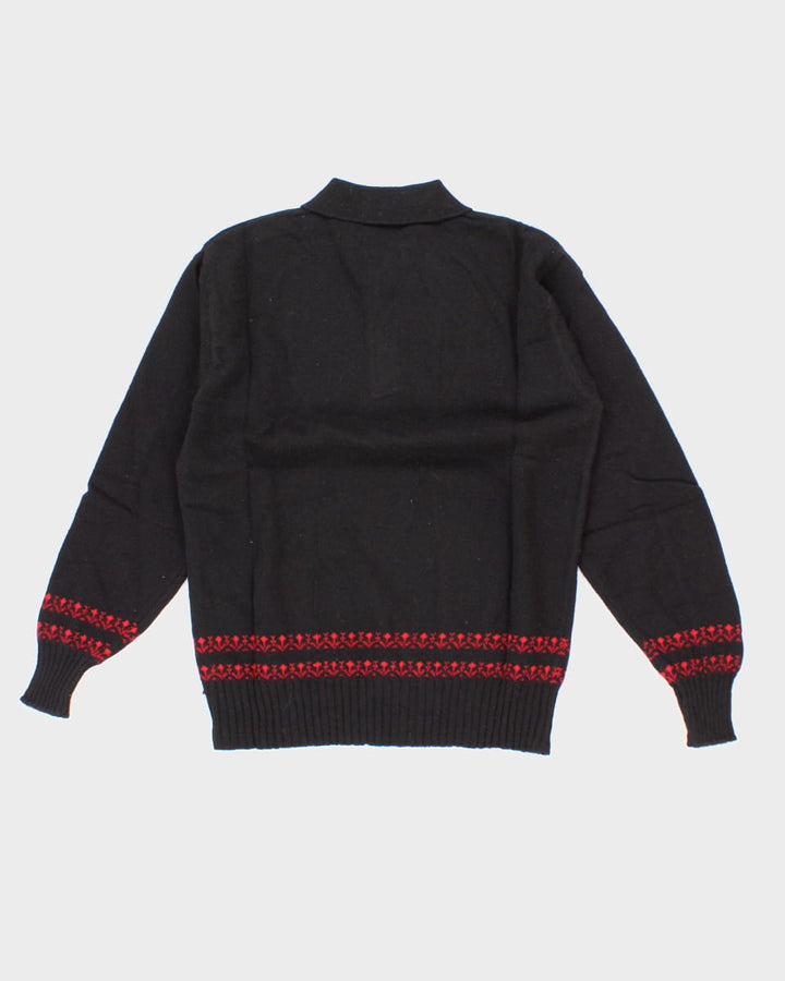 Women's Vintage 70's Benetton Pure Wool Collared Button Up Knit Long Sleeve - S