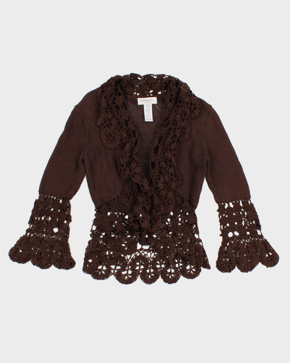 Vintage 90s Nine West Lacey Knit Cardigan - S
