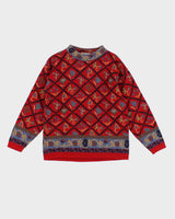 Vintage 90s Hasting &amp; Smith Patterned Knit Jumper - S