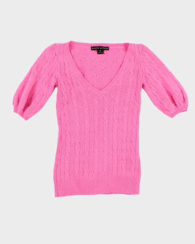 Y2K 00's Women's Pink Ralph Lauren Knit Top - XS
