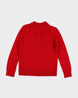 Women's Red Burberry Knit Long Sleeve - S