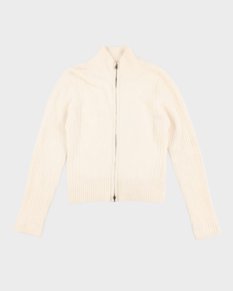 Vintage Reference Point Wool Blend Zip Up Jumper - L