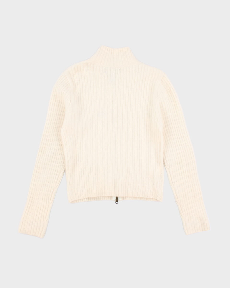 Vintage Reference Point Wool Blend Zip Up Jumper - L