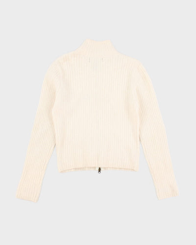 Vintage Reference Point Wool Blend Zip Up Jumper - L