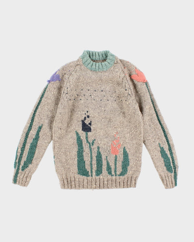 Vintage Handmade Flower Jumper - S