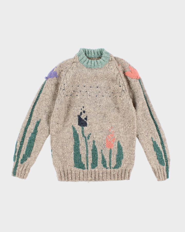 Vintage Handmade Flower Jumper - S