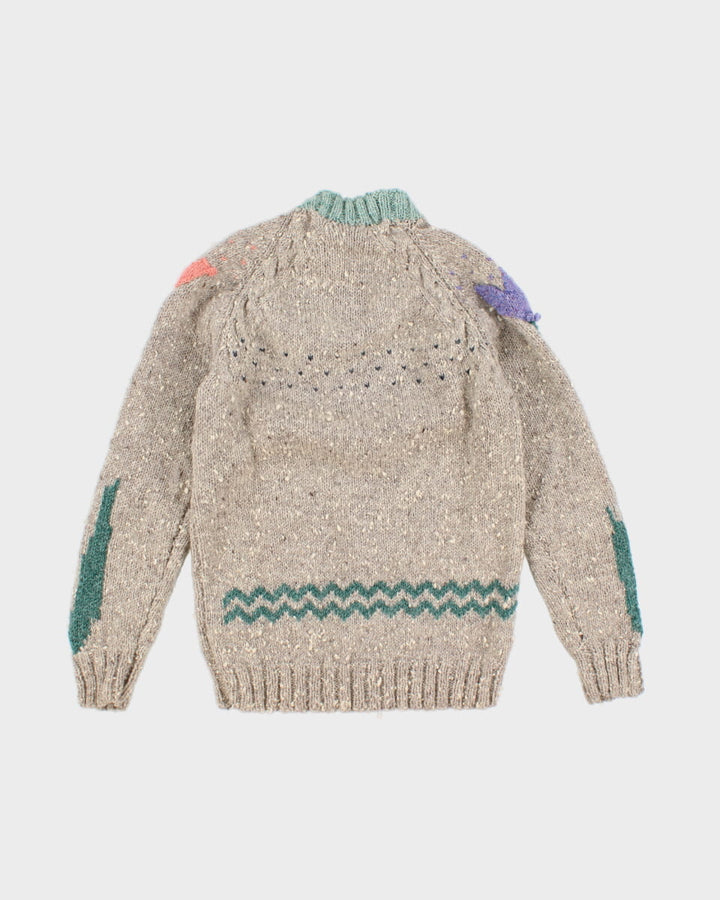 Vintage Handmade Flower Jumper - S