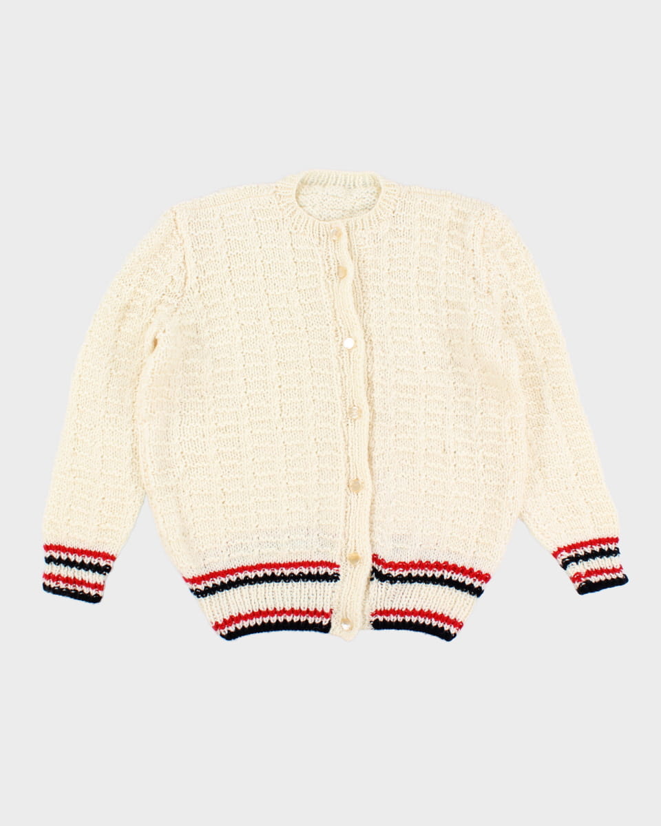 Handknit Grandma-core Oversized Cardigan - L