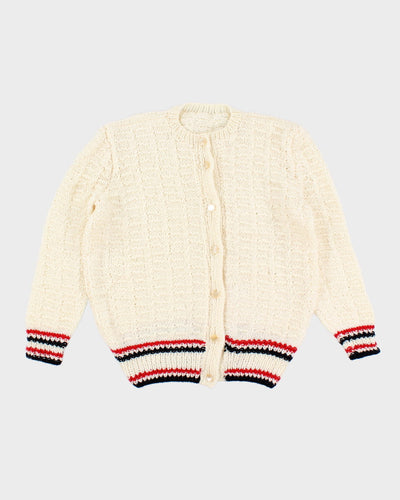 Handknit Grandma-core Oversized Cardigan - L