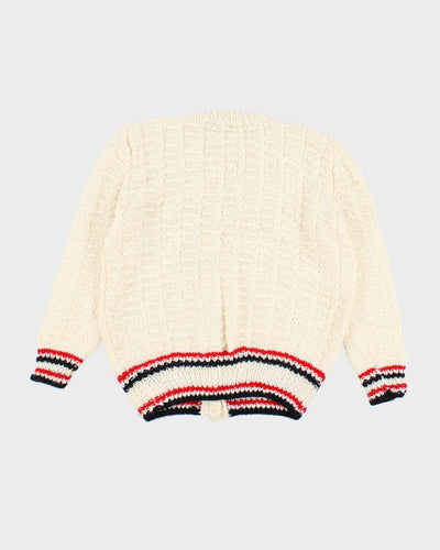 Handknit Grandma-core Oversized Cardigan - L