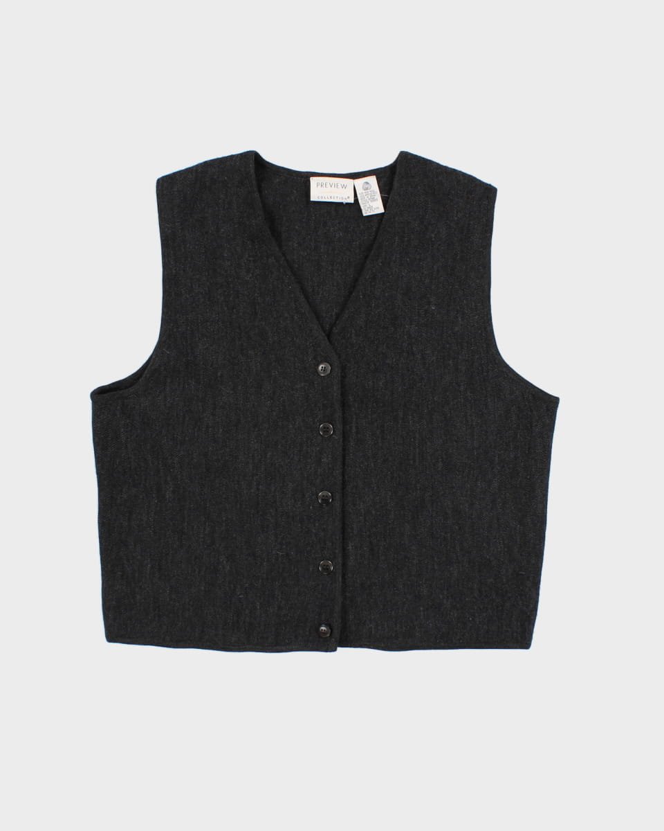 Vintage Preview Wool Button Up Vest - L