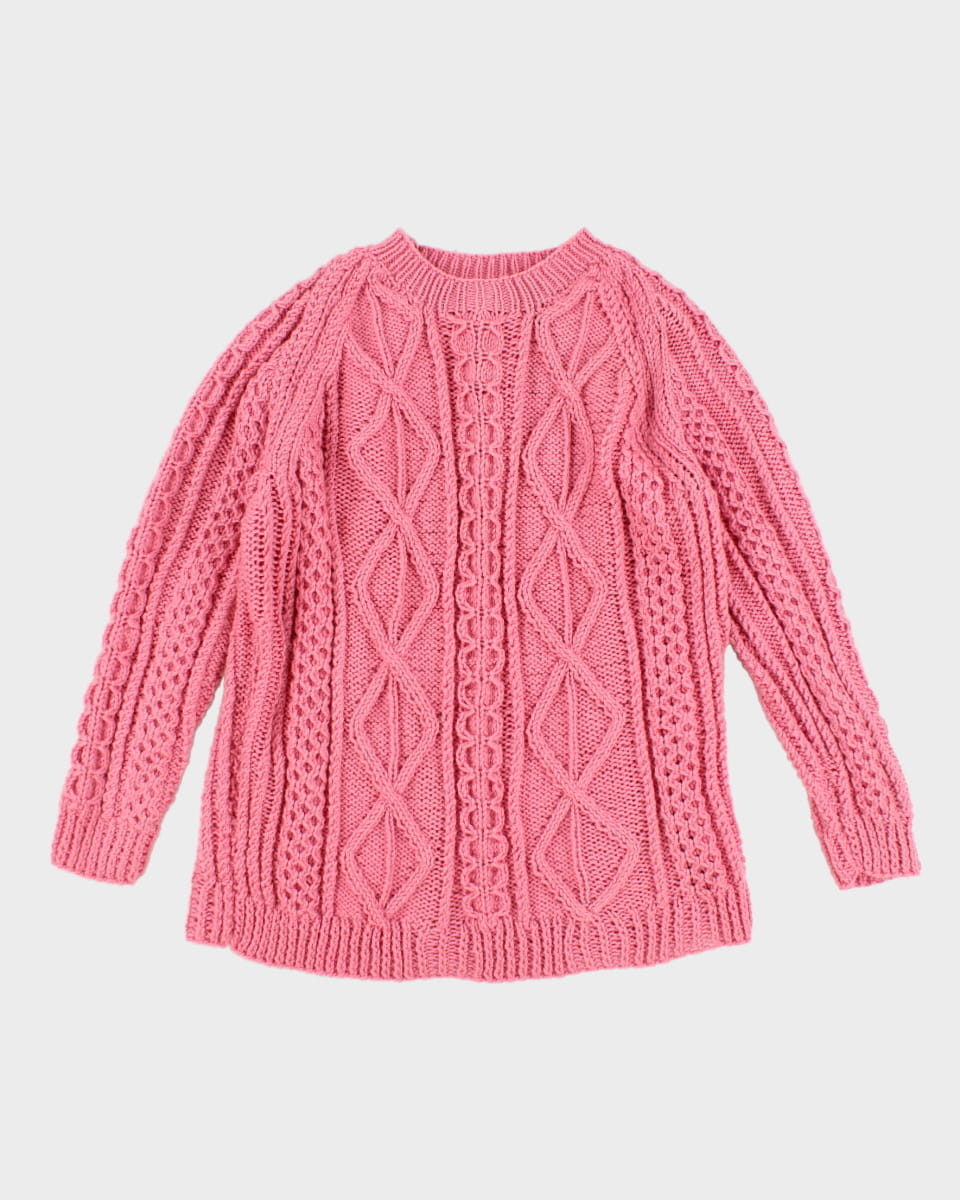 Oversized Pink Knit Jumper - XL