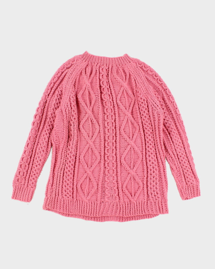 Oversized Pink Knit Jumper - XL