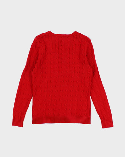 00s Ralph Lauren Red Jumper - L