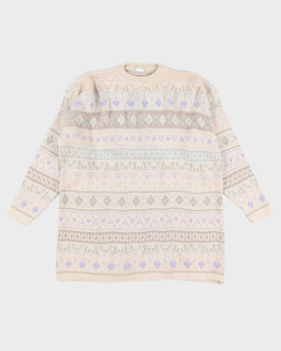 Vintage Oversized Wool Blend Jumper - XL