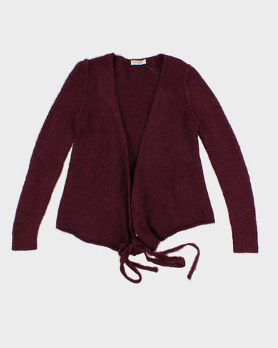 A Detacher Purple Wool Wrap Cardigan - S