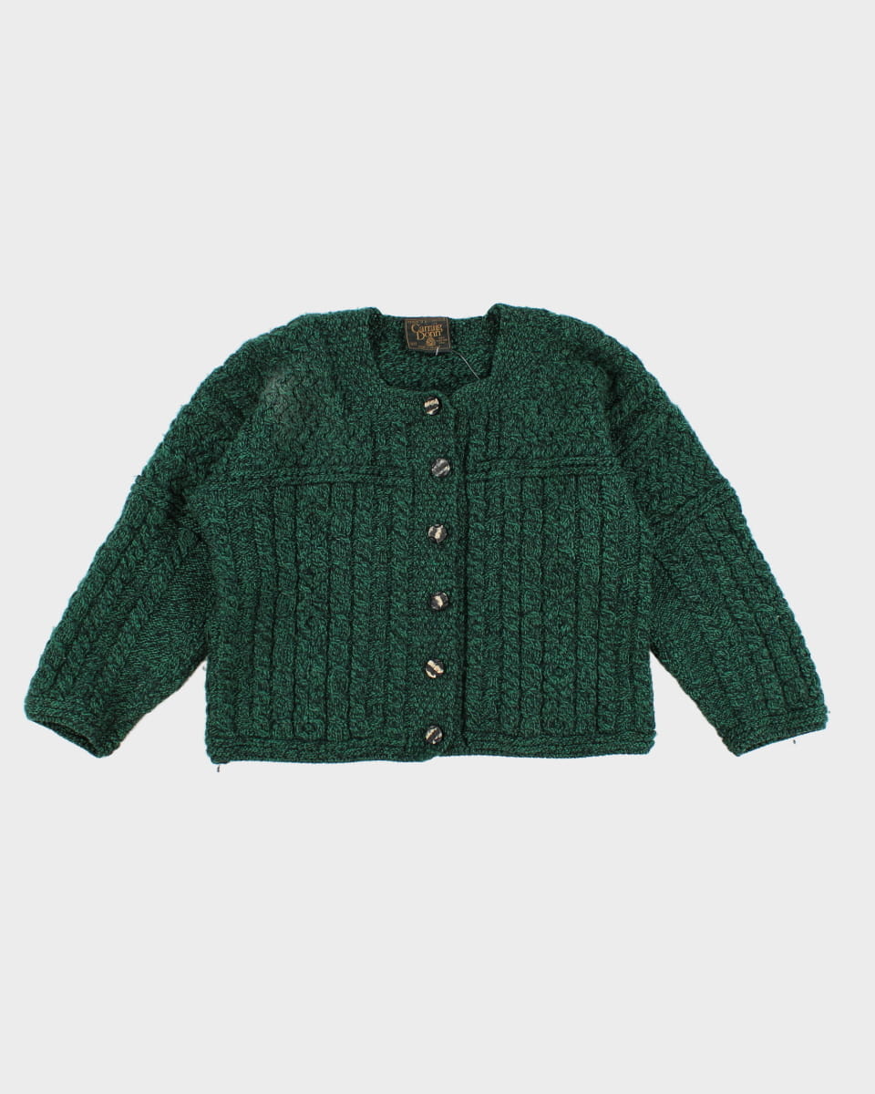 Vintage Carraig Donn Green Wool Cardigan - S