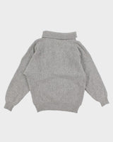Vintage Plaza Lambswool Cowl Neck Beaded Jumper - M