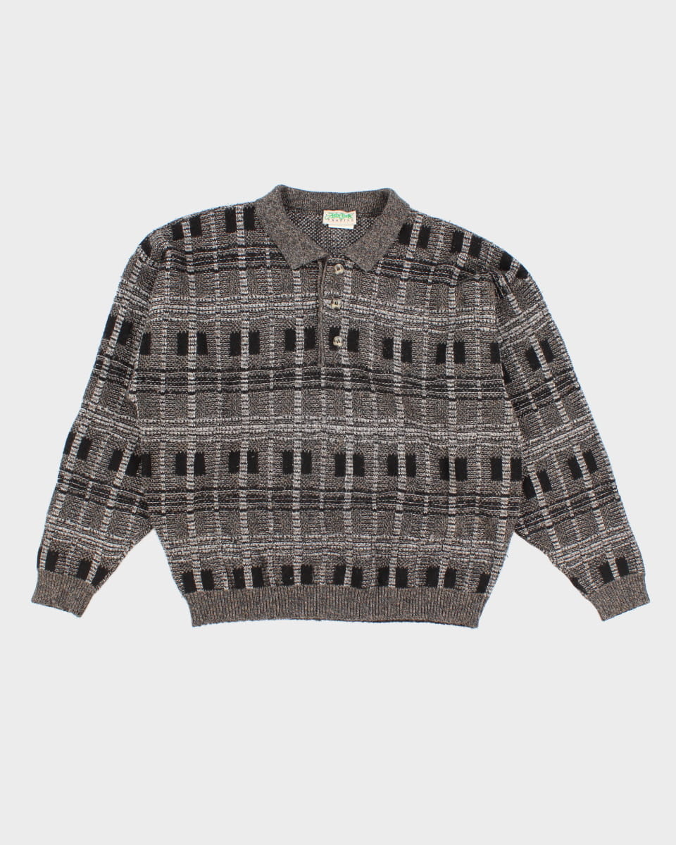 Vintage 90s Ash Creek Collared Knit Jumper - L