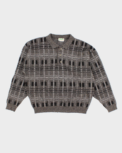 Vintage 90s Ash Creek Collared Knit Jumper - L