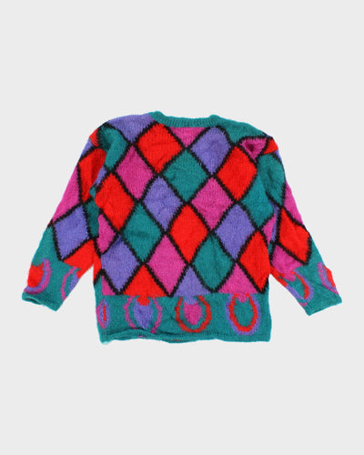 Vintage Mohair Blend Patterned Jumper - S