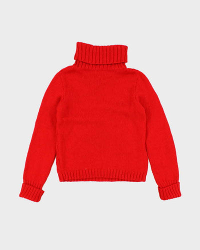 Vintage Women's Red Alpaca Roll Neck Sweater  -  M