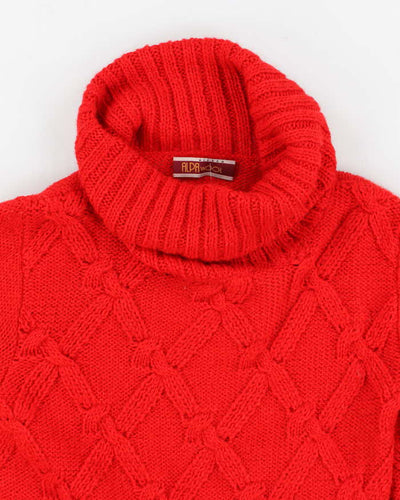 Vintage Women's Red Alpaca Roll Neck Sweater  -  M