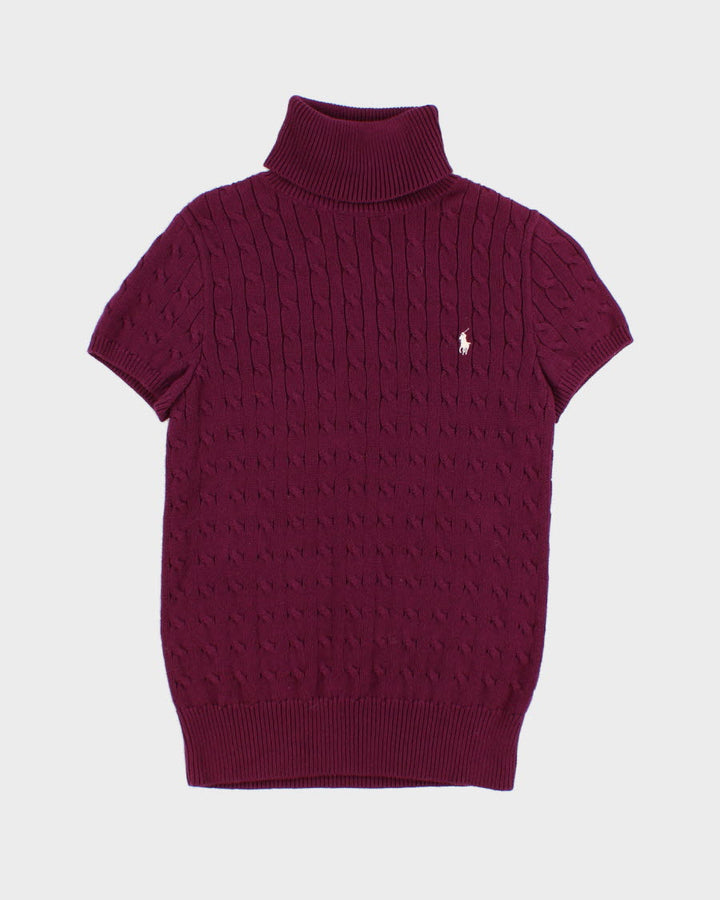 Vintage Women's Purple Ralph Lauren Sleeveless Knit Roll neck Sweater - L