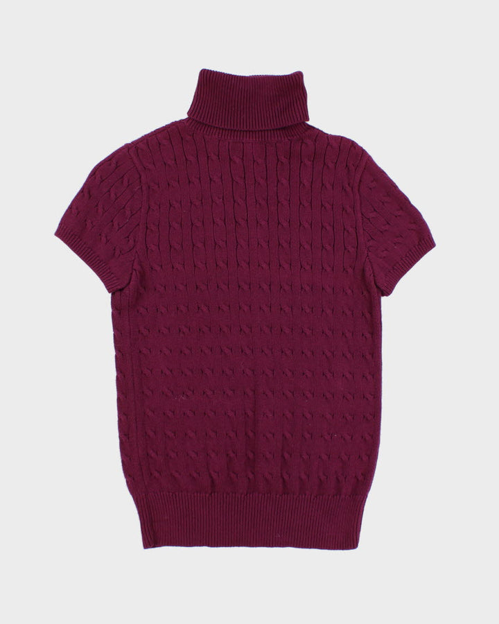 Vintage Women's Purple Ralph Lauren Sleeveless Knit Roll neck Sweater - L