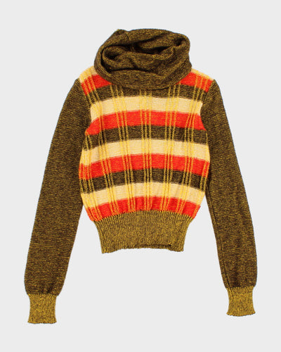 Vintage Woman's MIss Sixty Patterned Roll Neck Sweater - XS