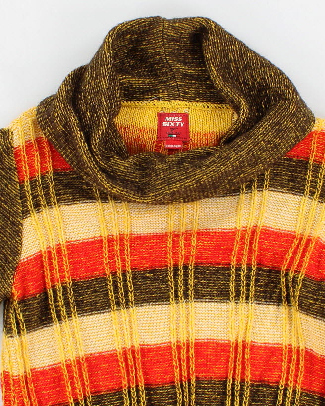 Vintage Woman's MIss Sixty Patterned Roll Neck Sweater - XS
